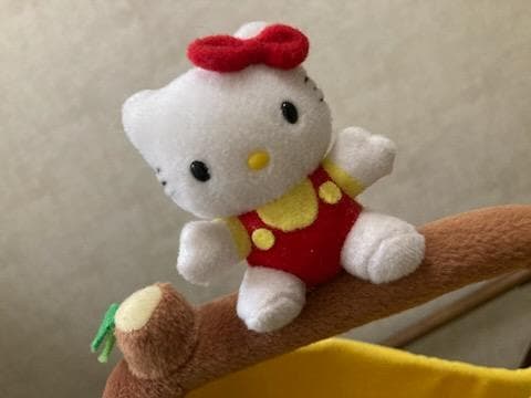 【希少】2003 サンリオ ハローキティ ハンドル付き 収納箱 黄色×緑