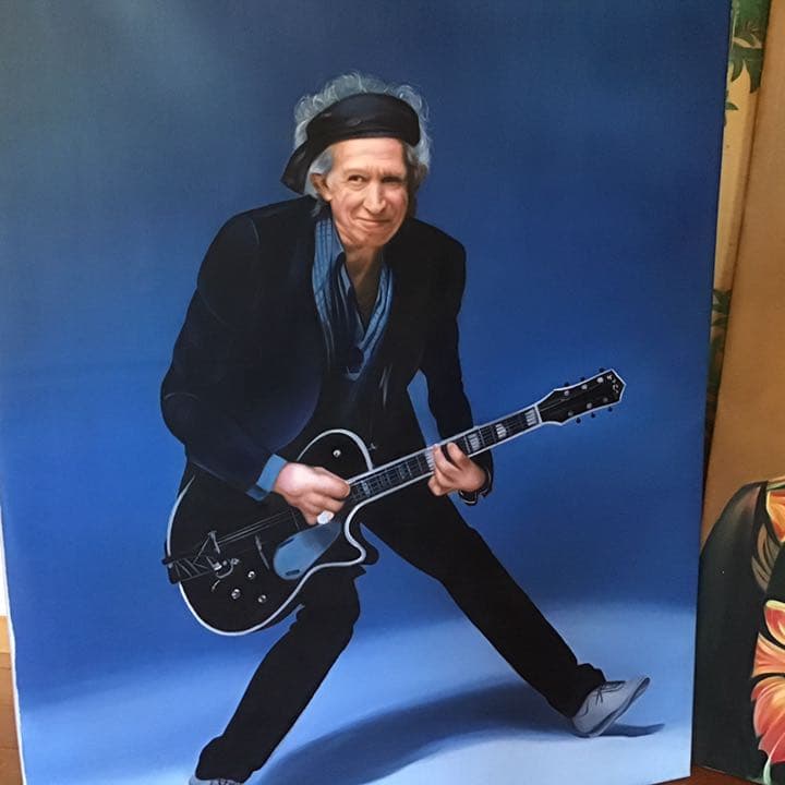 油絵 ロックスターの肖像画  2枚セット。100cm✖️80cmの大迫力