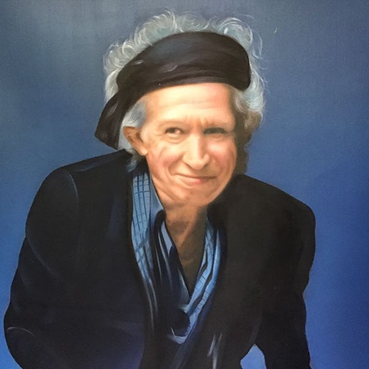 油絵 ロックスターの肖像画  2枚セット。100cm✖️80cmの大迫力