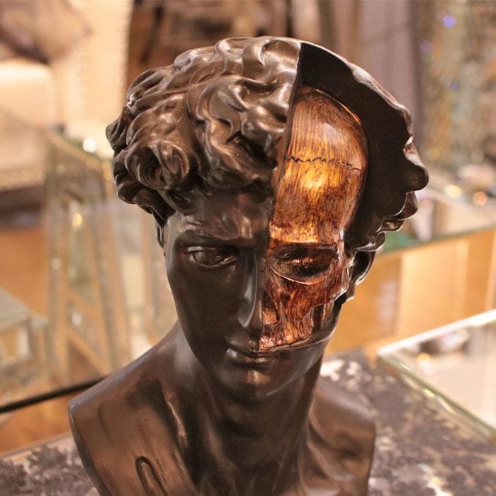 ダビデ×スカル アートオブジェ ダビデ像 胸像 インテリア 128-123