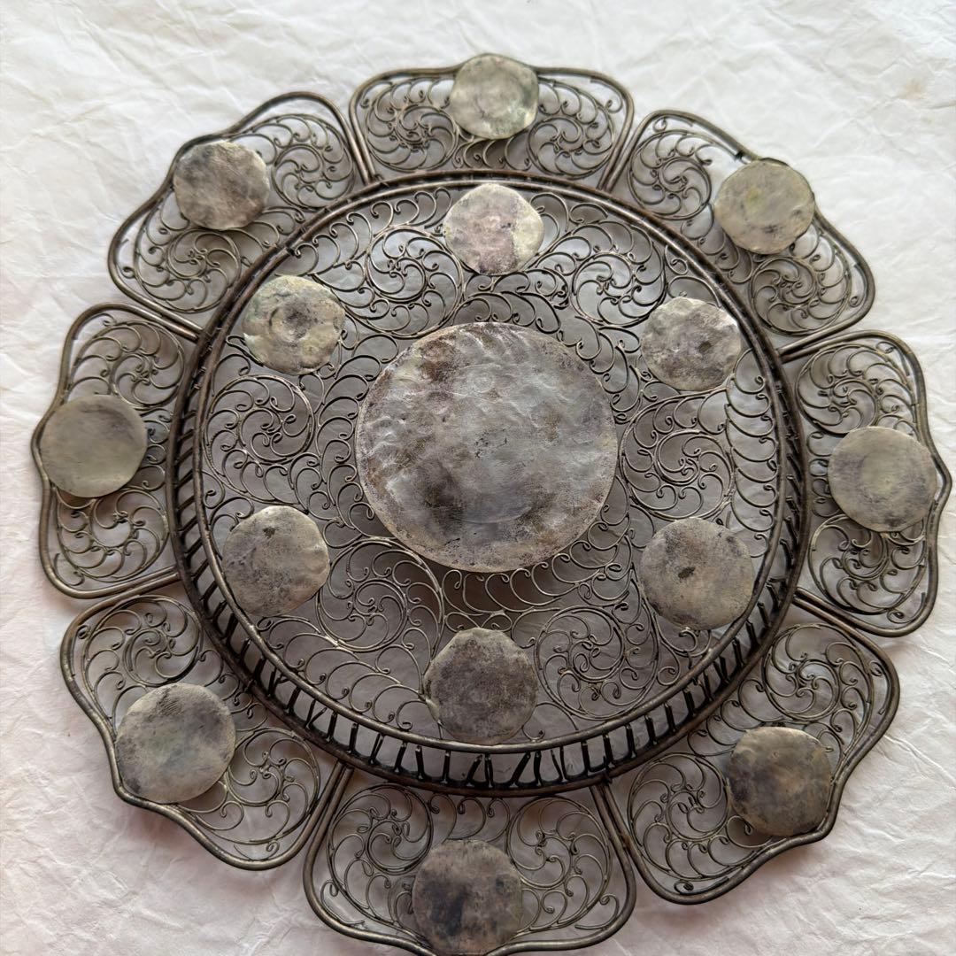 チベット アンティークフリグリーお皿 2枚セット