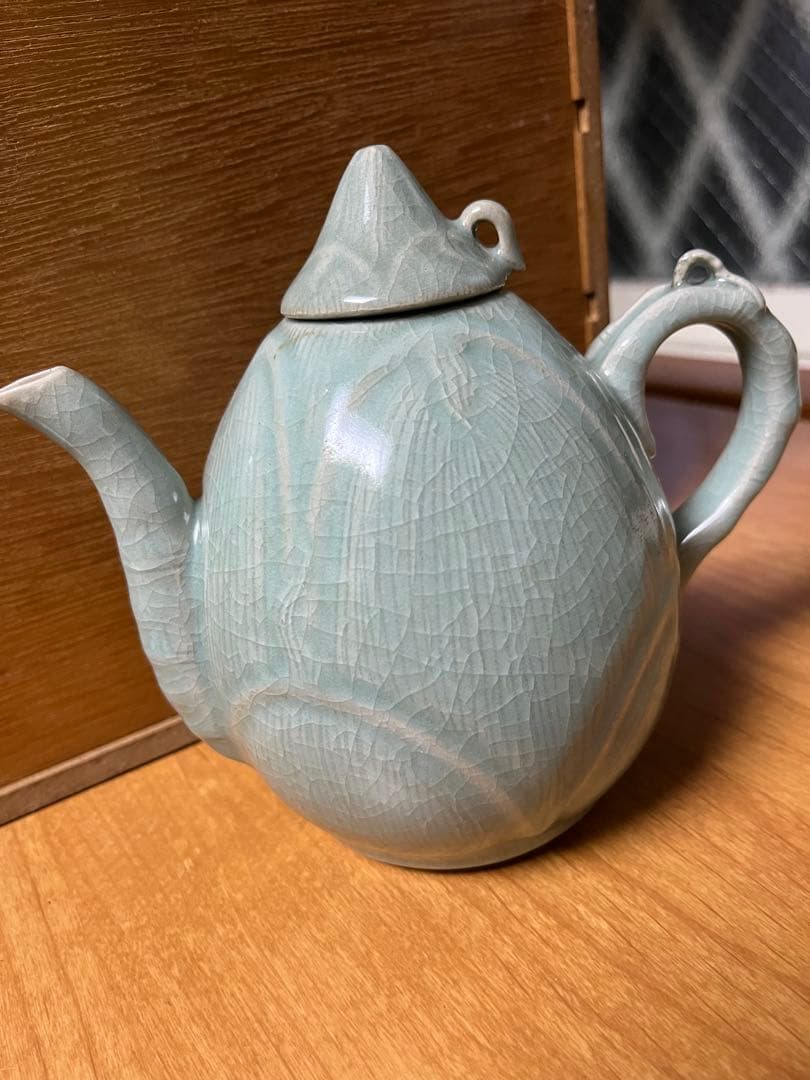 時代高麗青磁　水注　煎茶道具　水差し　青磁置物　アンティーク　工芸品