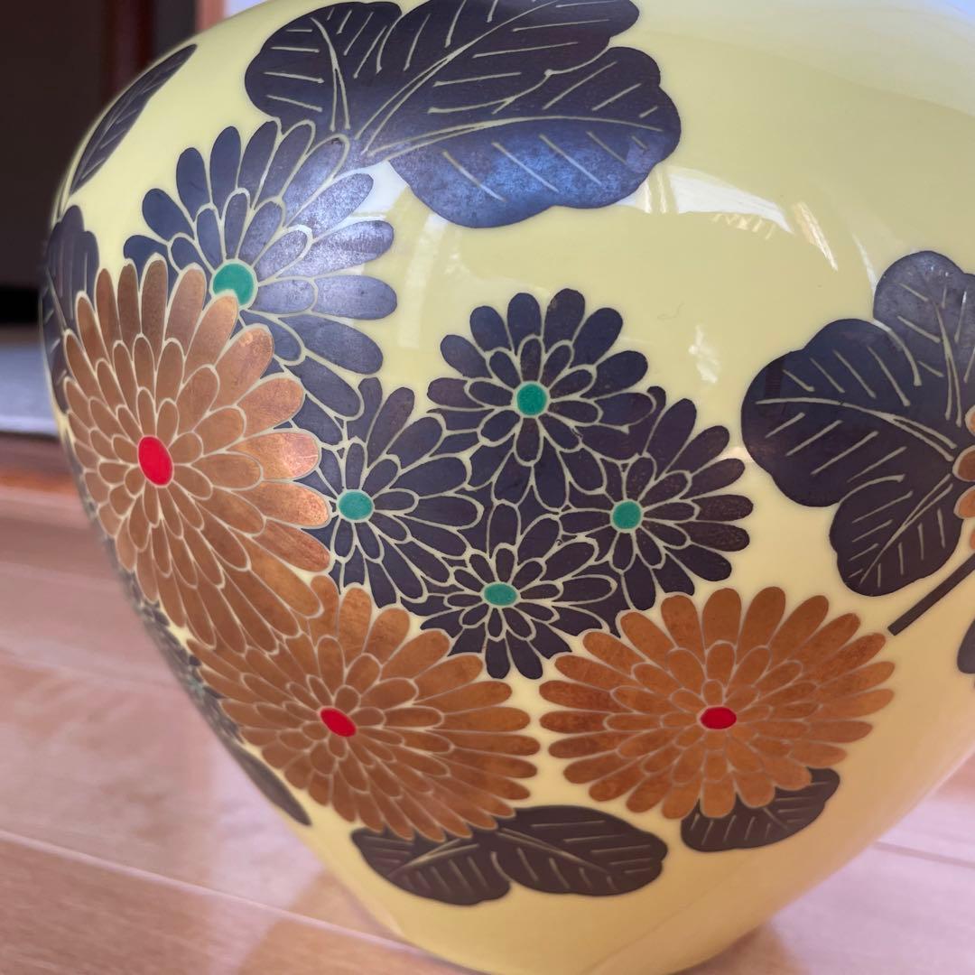 アンティーク 菊 壺 置物