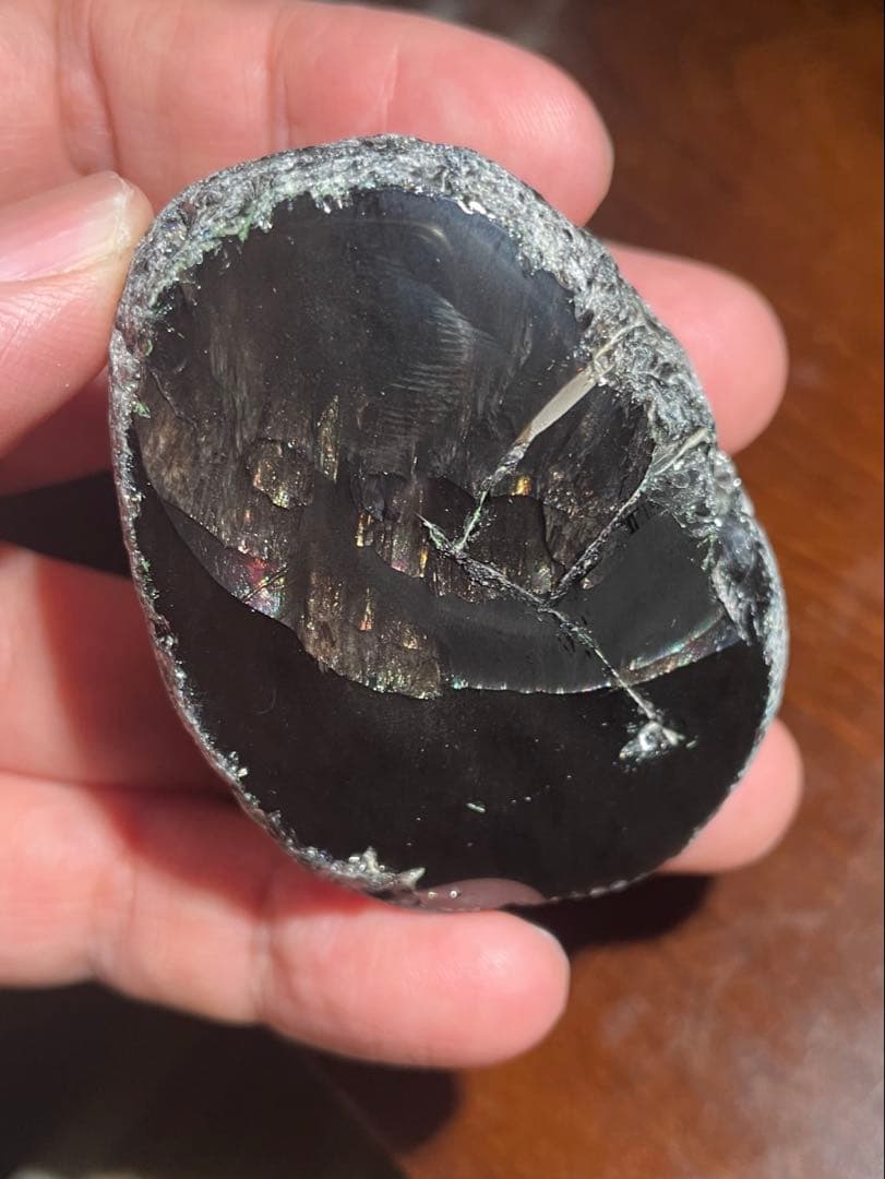 研磨品　十勝石玲瓏　スペシャルゴールデンレインボーオブシディアン