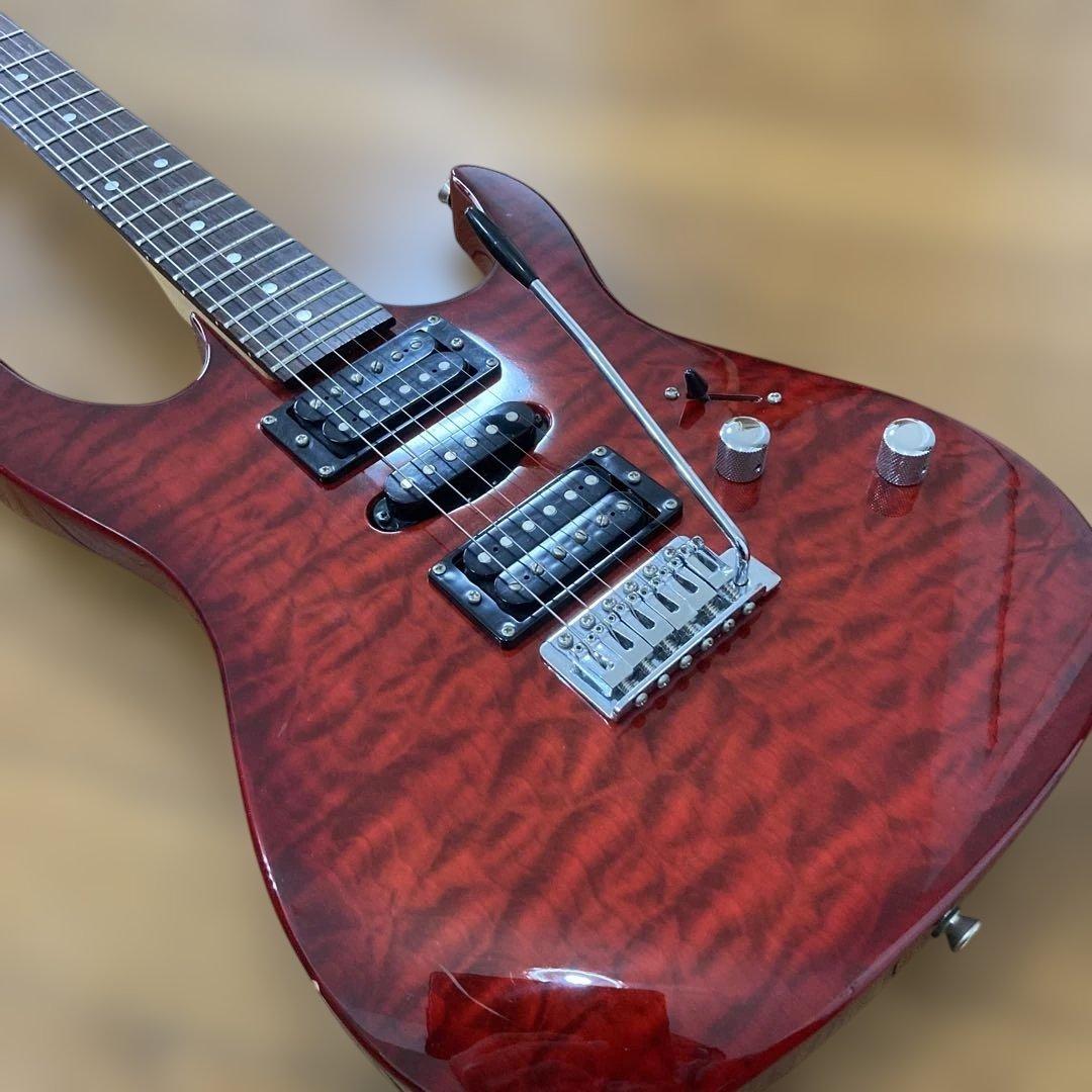 Ibanezレッド エレキギター クォーターソン・メイプル