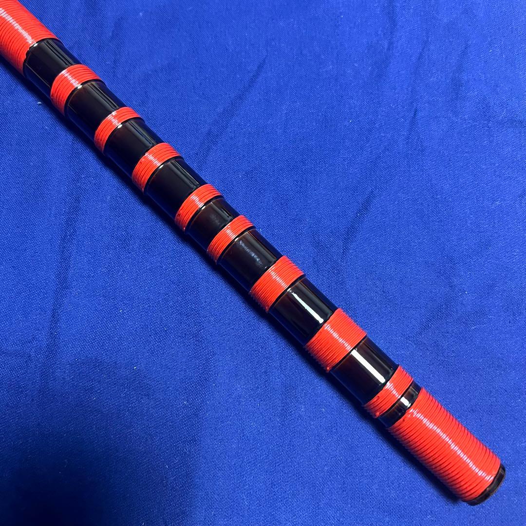 篠笛 新月乃笛 8本調子 ドレミ調 総籐巻 黒朱漆塗