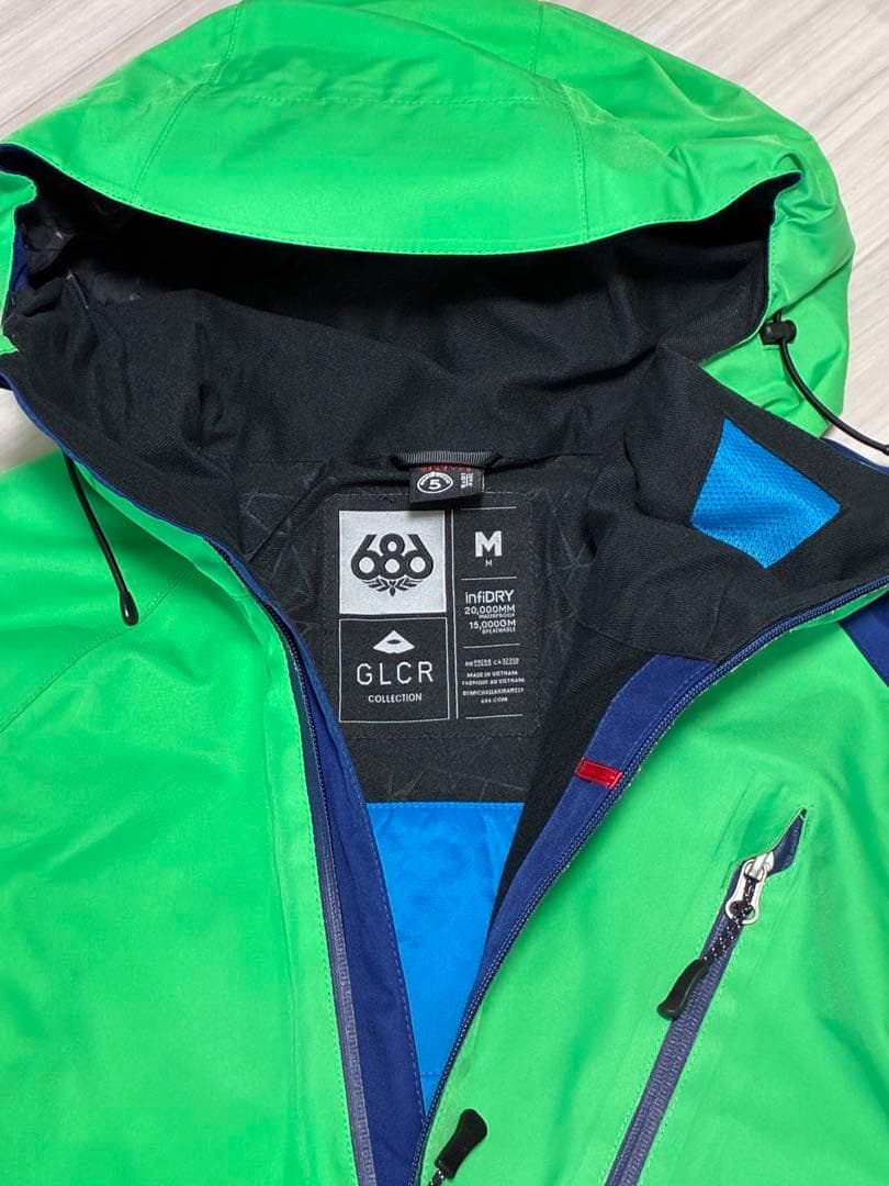 686 シックスエイトシックス　スノーボードウェア ジャケット　M 緑　青
