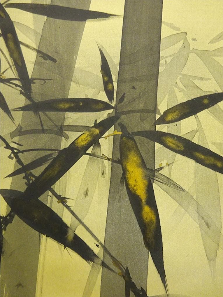 【真作】掛軸 三浦大幹『竹に雀図』絹本 肉筆 共箱付 掛け軸 w053019