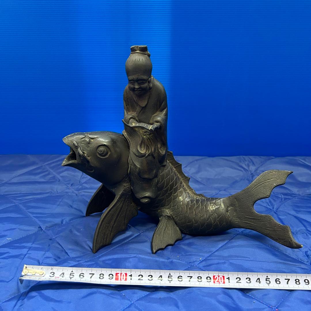 蔵出品② 貞右 鯉仙人 香炉鯉と仙人 琴高仙人 のったり