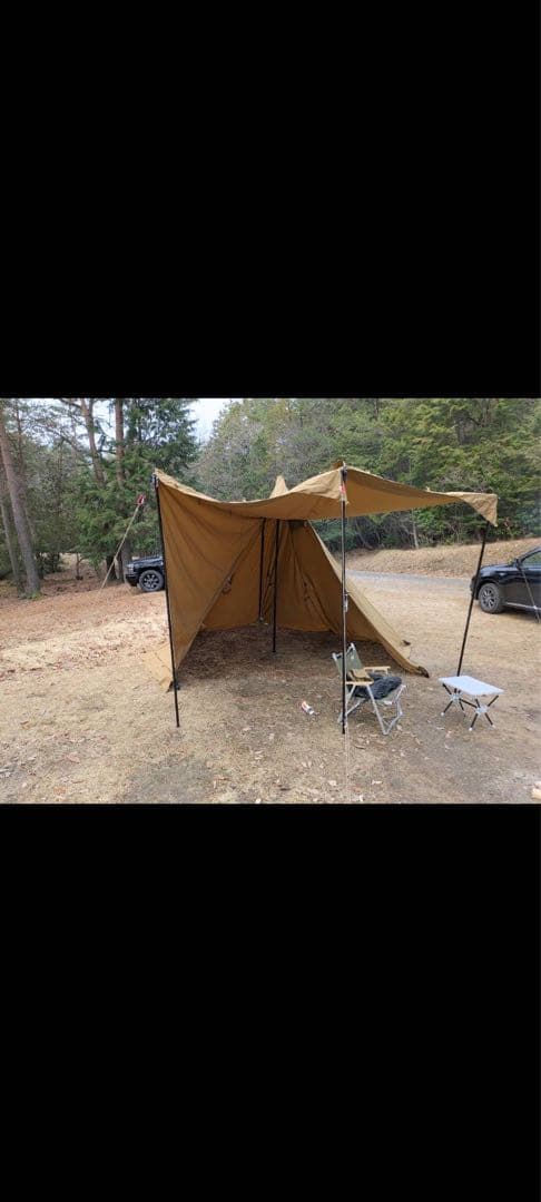 【トヨ】WAQ テント ベージュ 収納バッグ付き