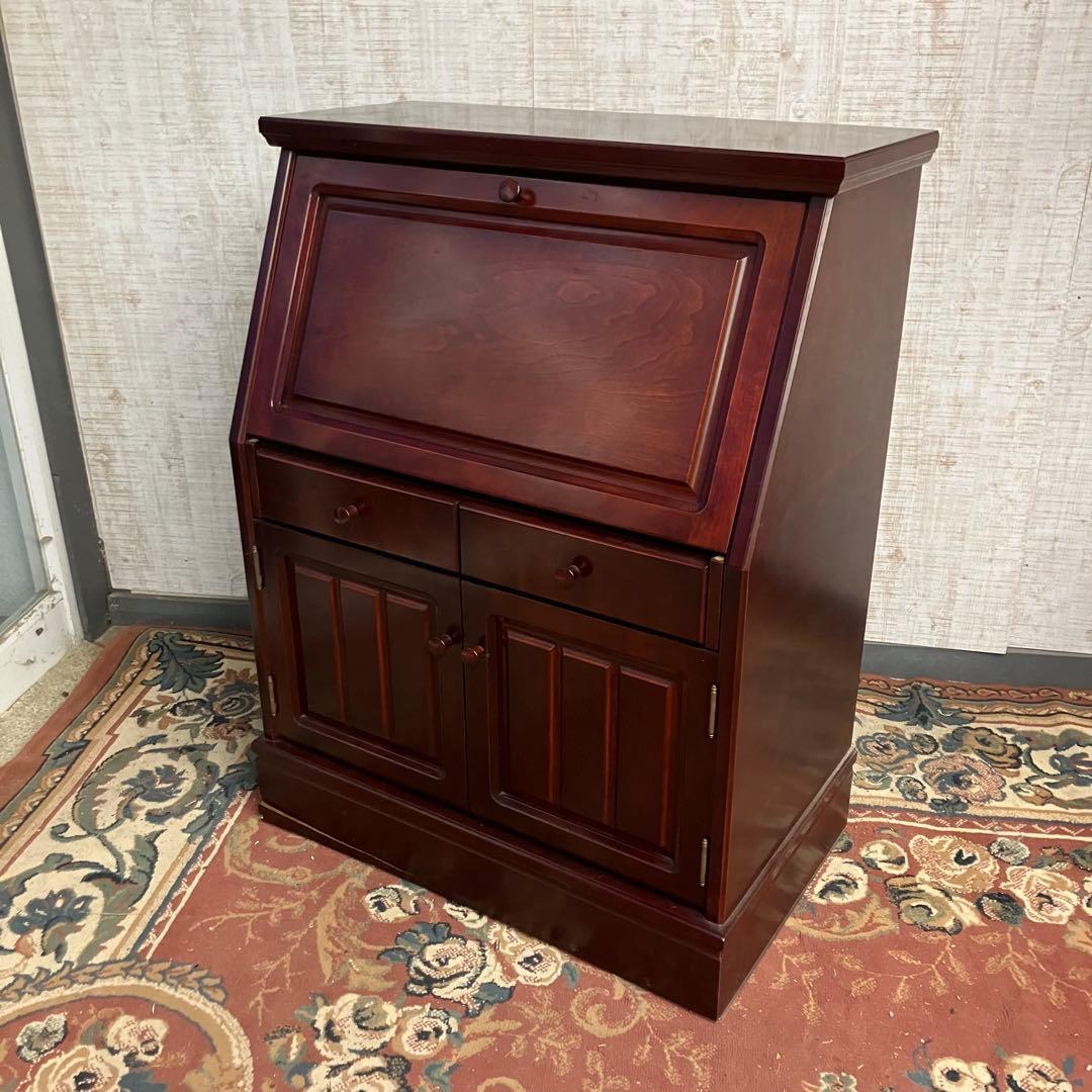 西脇工創 北海道旭川 大雪の工芸家具 英国クラシック 木製ライティングビューロ