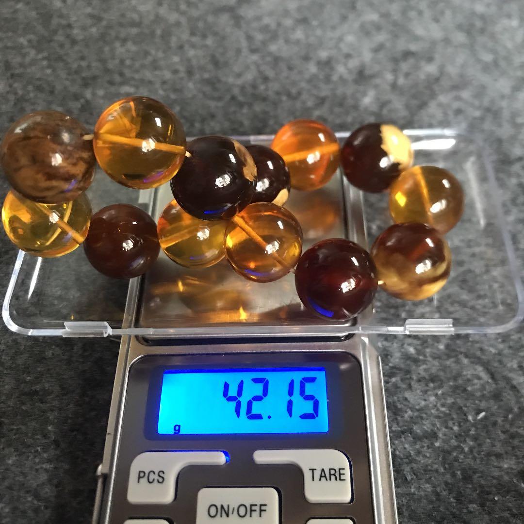 ブレスレット アンバー 琥珀 宝石  天然石 バーマイトお守り 魔よけ ユニーク