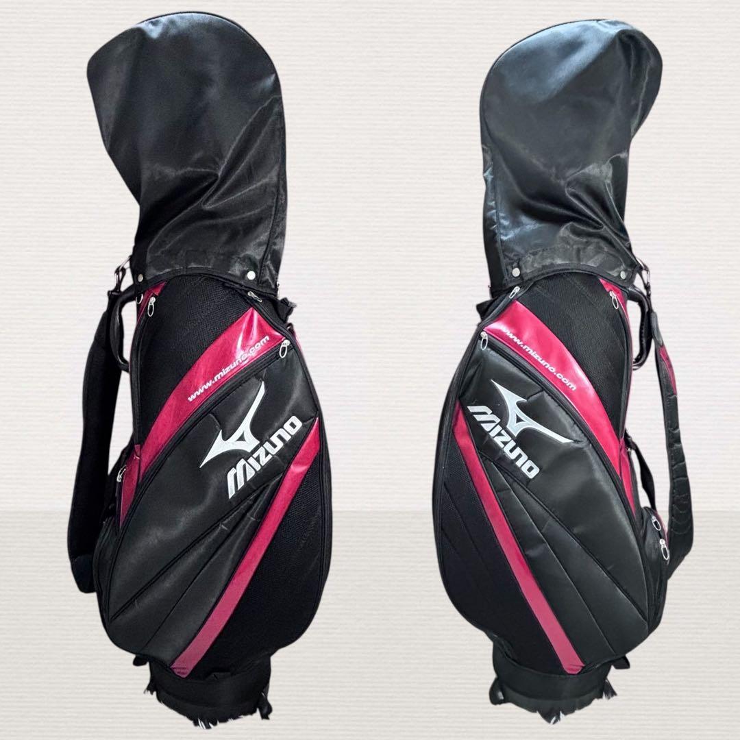 ✨良品✨ Mizuno ミズノスポーツ キャディバッグ 9型 ブラック/ レッド