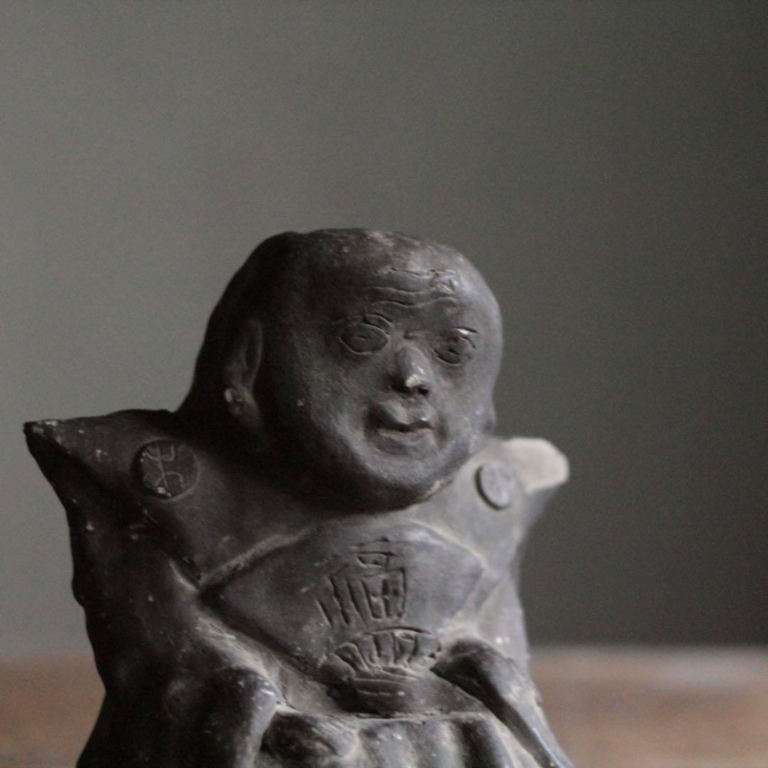 瓦質 福助人形 郷土人形 民芸 古道具 アンティーク オブジェ