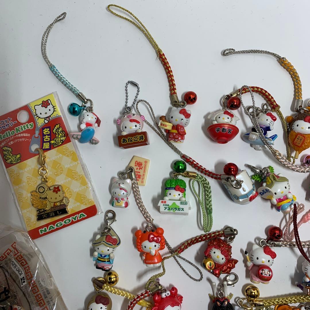 ハローキティ ご当地根付 ストラップ キーホルダー 38個セット