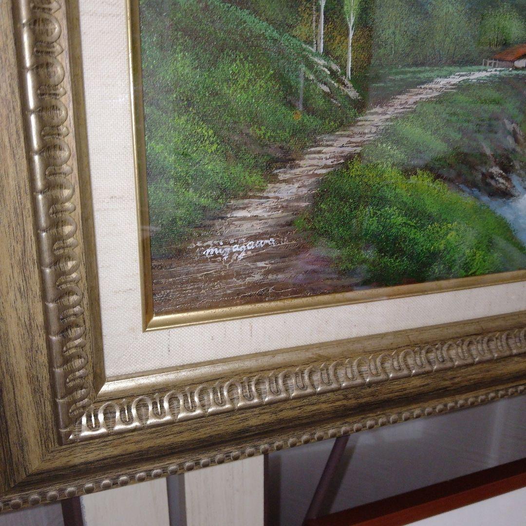 【美品】風景画　油彩画　 アルプス山脈　滝　作者サイン入り　オーダー一点物