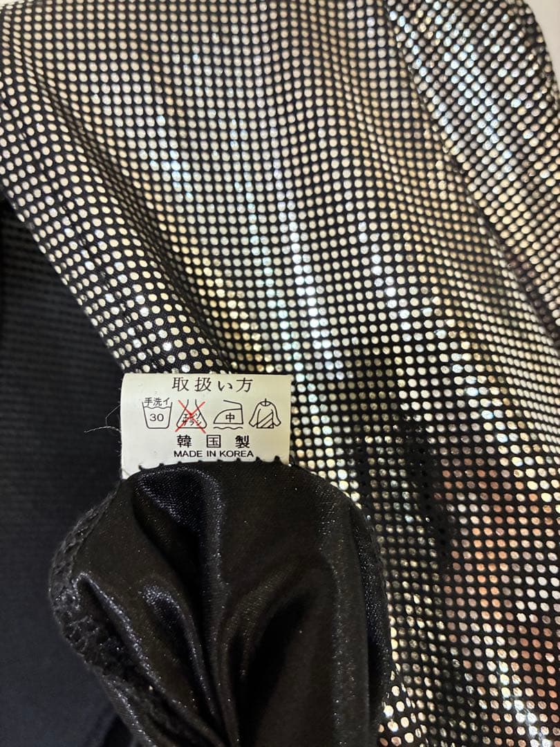 Create-sun 社交ダンス ドレス 黒×シルバー メタリックデザイン