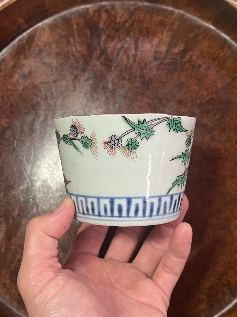 蕎麦猪口　そばちょこ　色絵　大振り　そば猪口　古伊万里　民芸　民藝　くらわんか