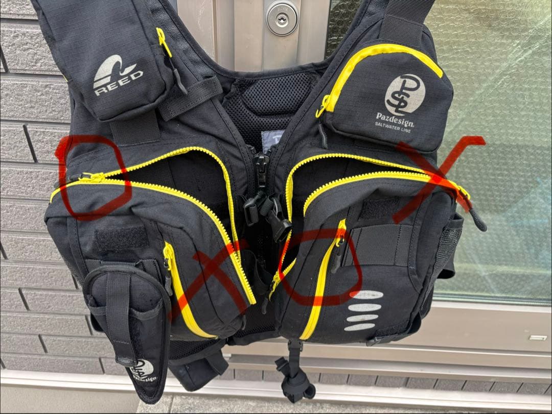 Pazdesignライジャケチャック難有　ウォームジャケットセット黒黄　値引可