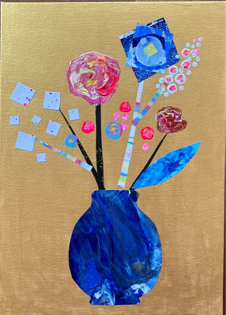 花と花瓶　絵画　イラスト　ドローイング