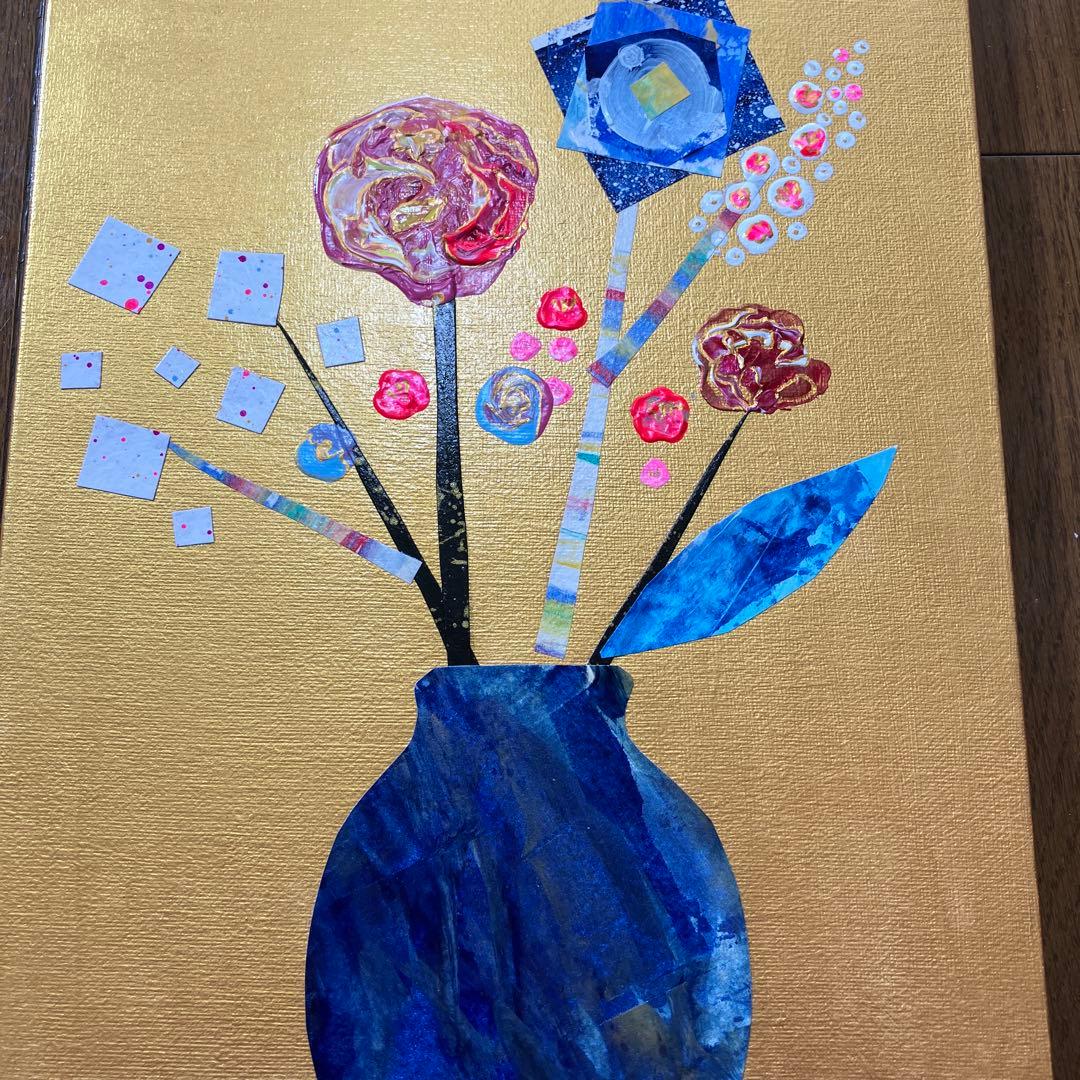 花と花瓶　絵画　イラスト　ドローイング