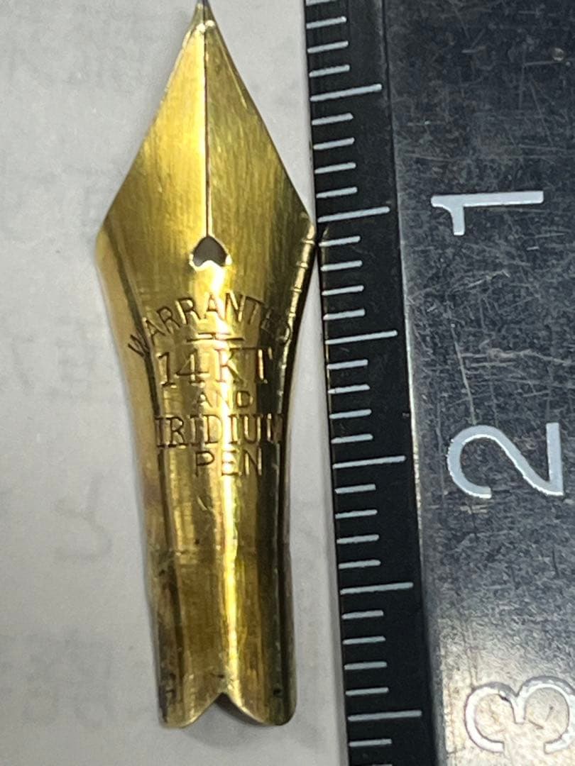 14K 金ペン先 ヴィンテージ F字幅 柔らかめ 大型ペン先