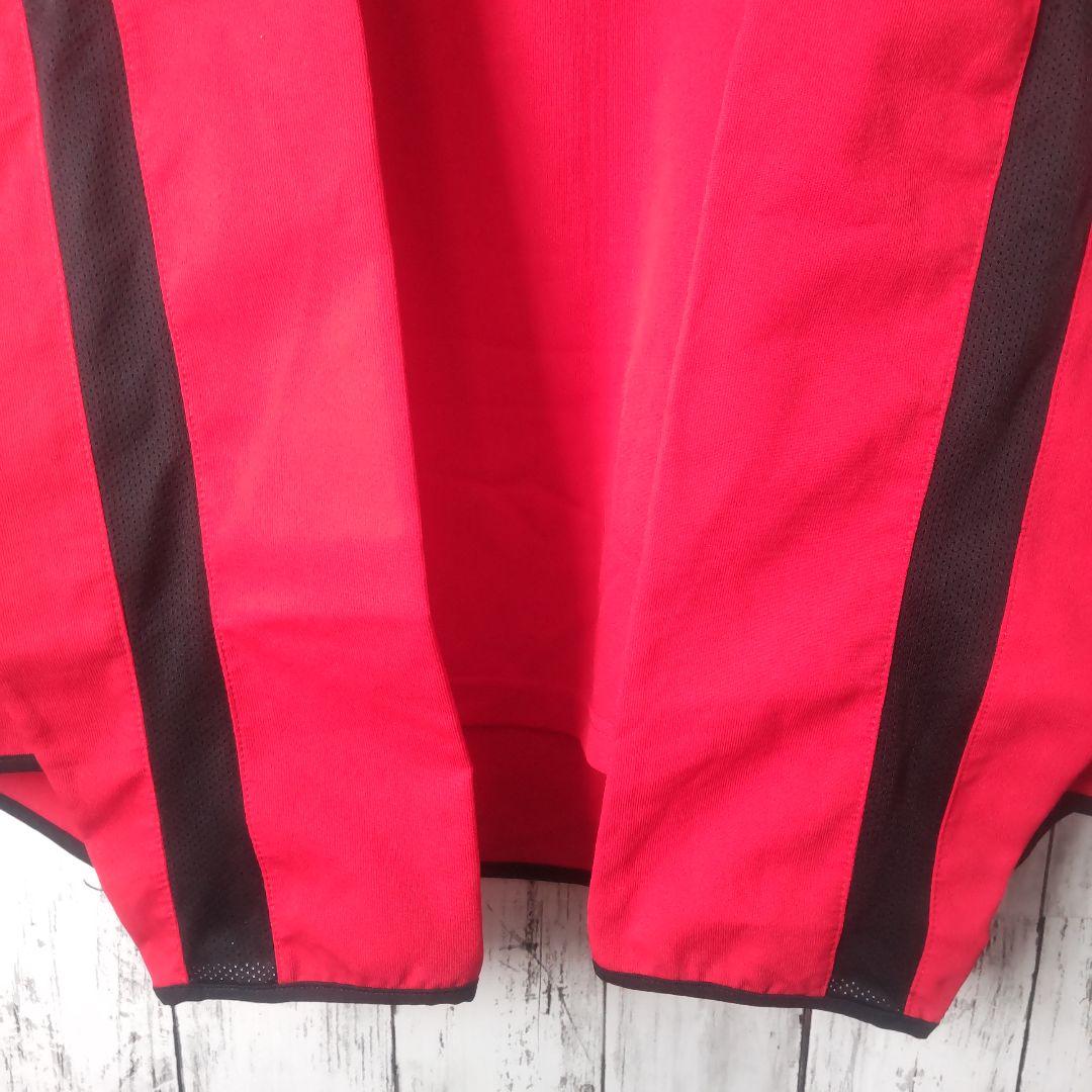00s　アディダス　ACミラン　トレーニングウェア　ハーフジップ　赤　黒　O