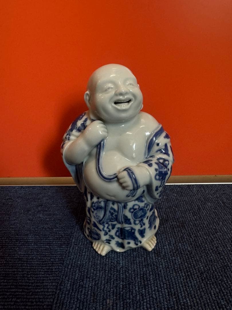 1963 染付青花　布袋様　七福神　置物