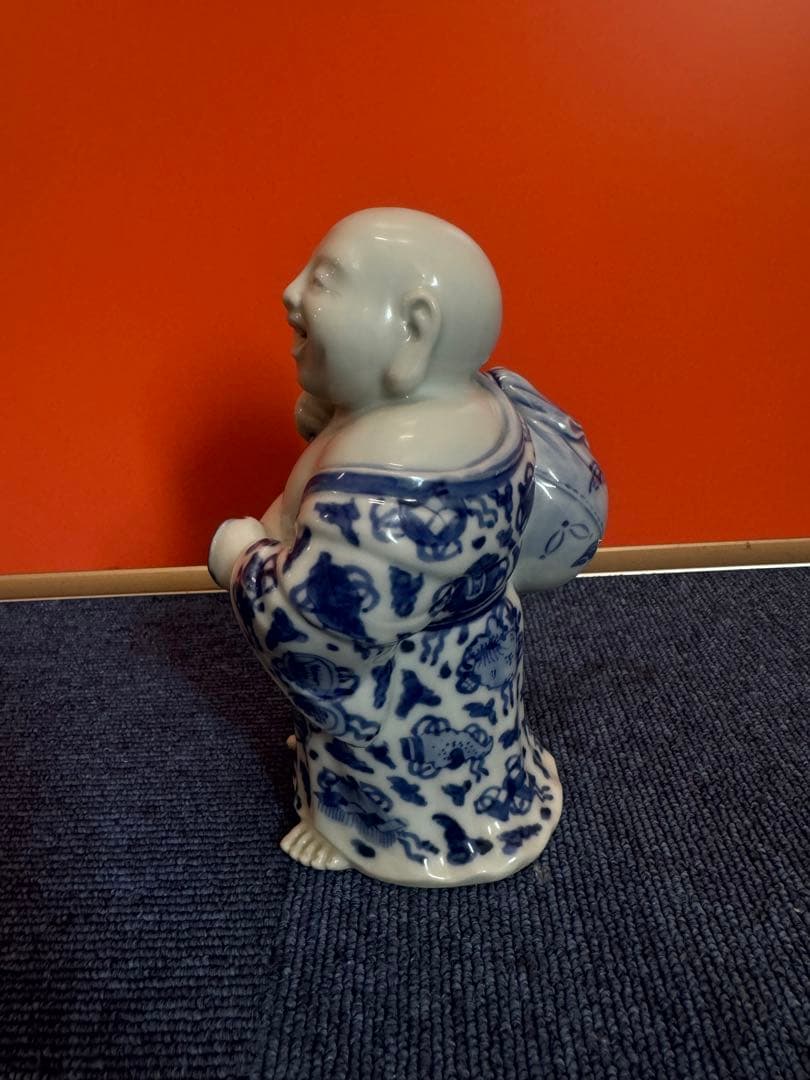1963 染付青花　布袋様　七福神　置物