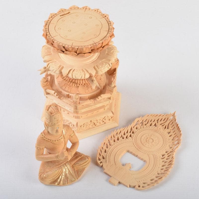 仏教美術　桧彫刻　大日如来坐像　仏像　華鬘台　C　8801