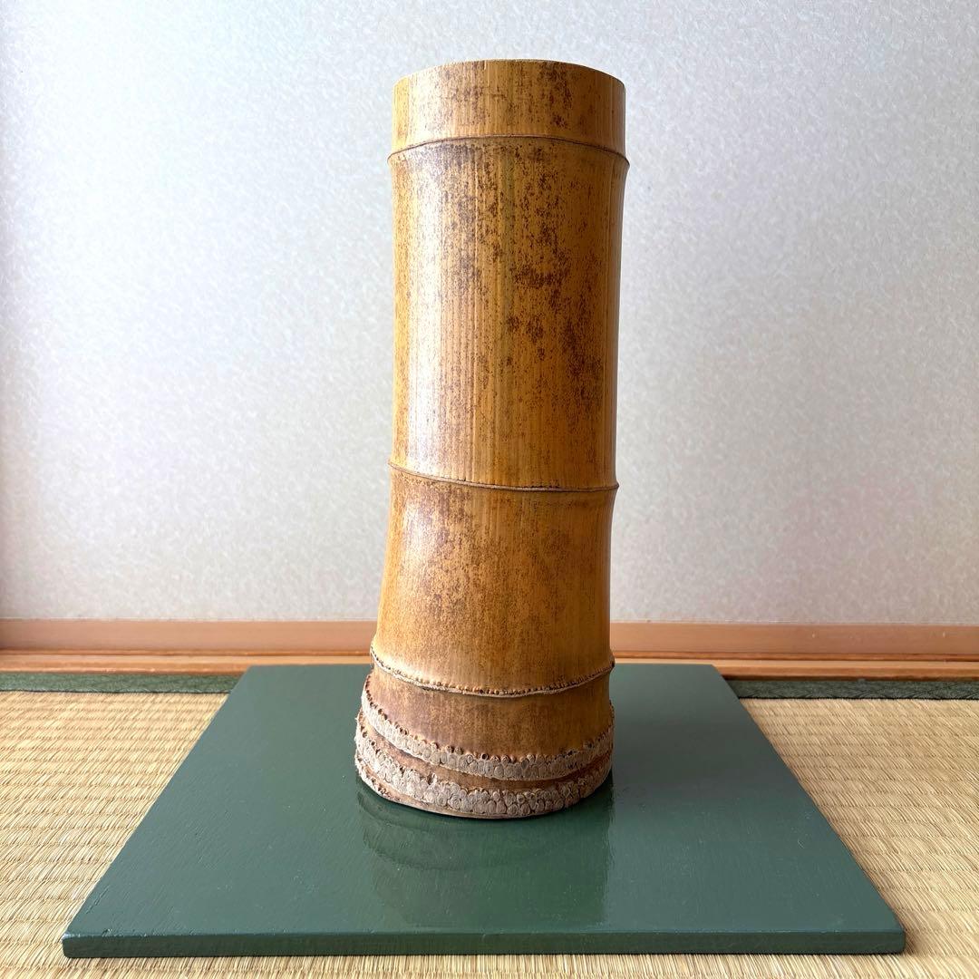 71 美品！根付　寸胴　華道具　一重切　竹製　水仙