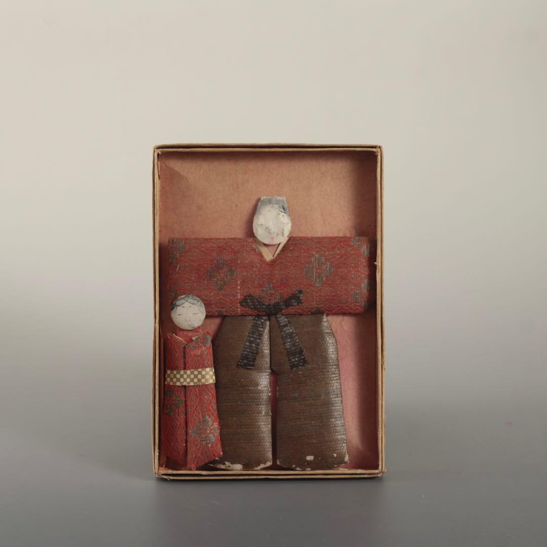 古い 紙雛 立雛 明治〜昭和頃 古美術 古道具 アンティーク 金襴