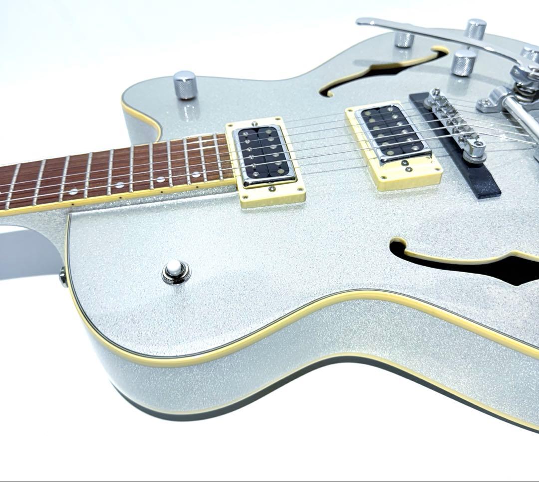 【極美品】Aria FA80-SP シルバースパークル フルアコ エレキギター