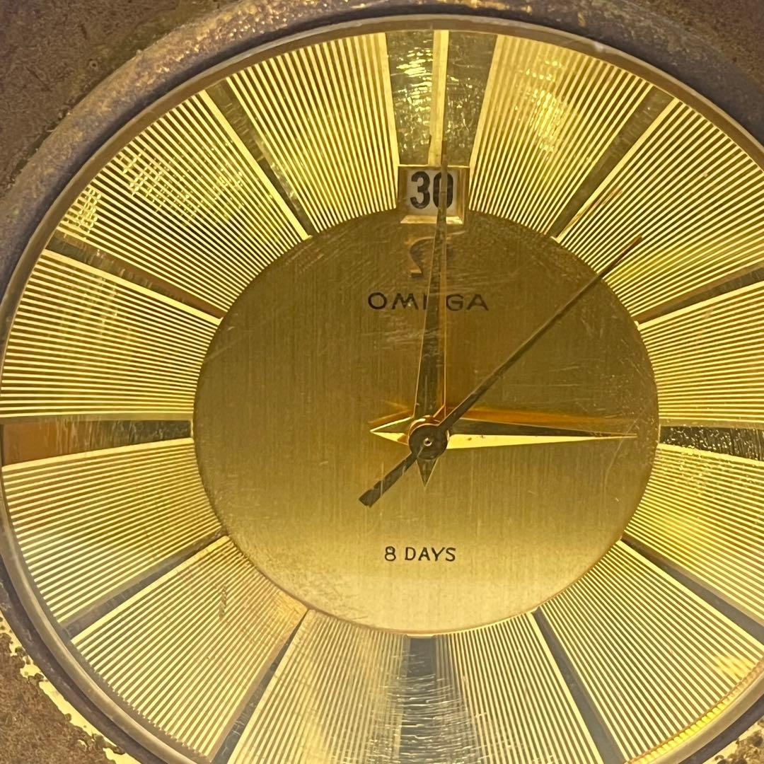 OMEGA 8DAYS 置き時計 手巻き時計 稼動品