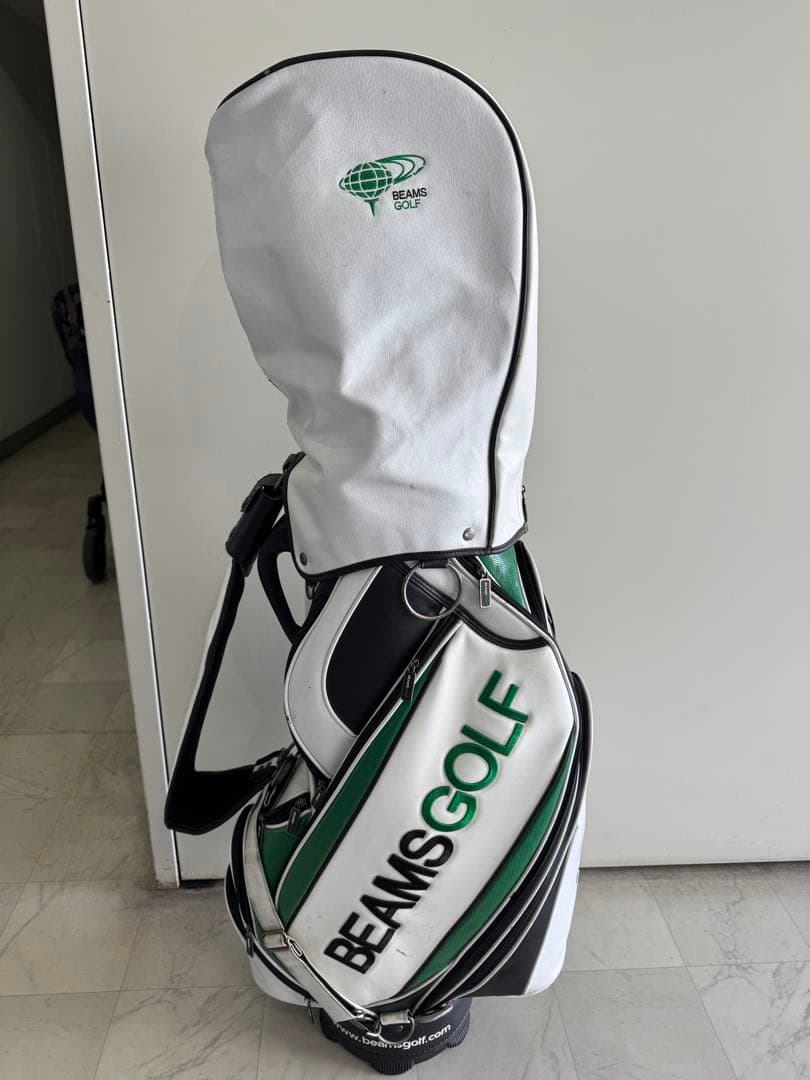 BEAMS GOLF キャディバッグ ホワイト/グリーン