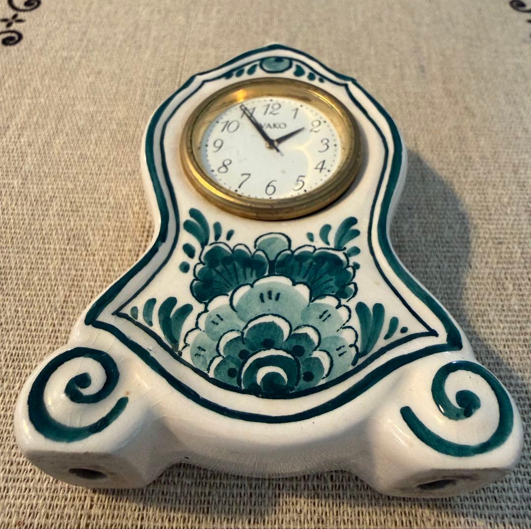 WAKO 和光 オランダ ハンドペイント デルフト焼き ヴィンテージ 置き時計