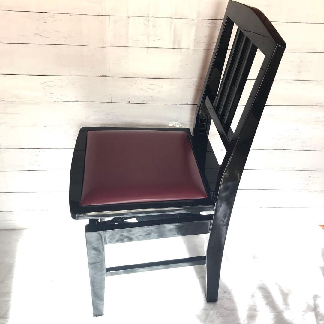 美品✨ピアノ椅子 座面高さ調整可 座面クッション入り