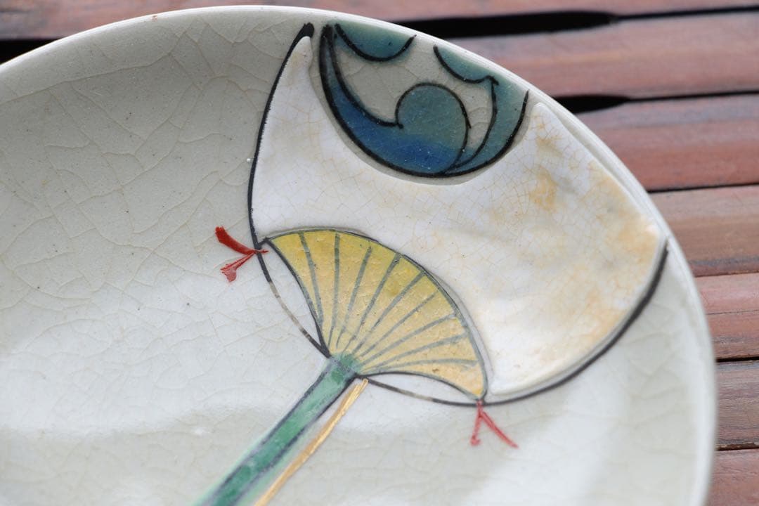 陶芸　清水焼　京都名所絵皿　８枚　木箱付　11.8cm