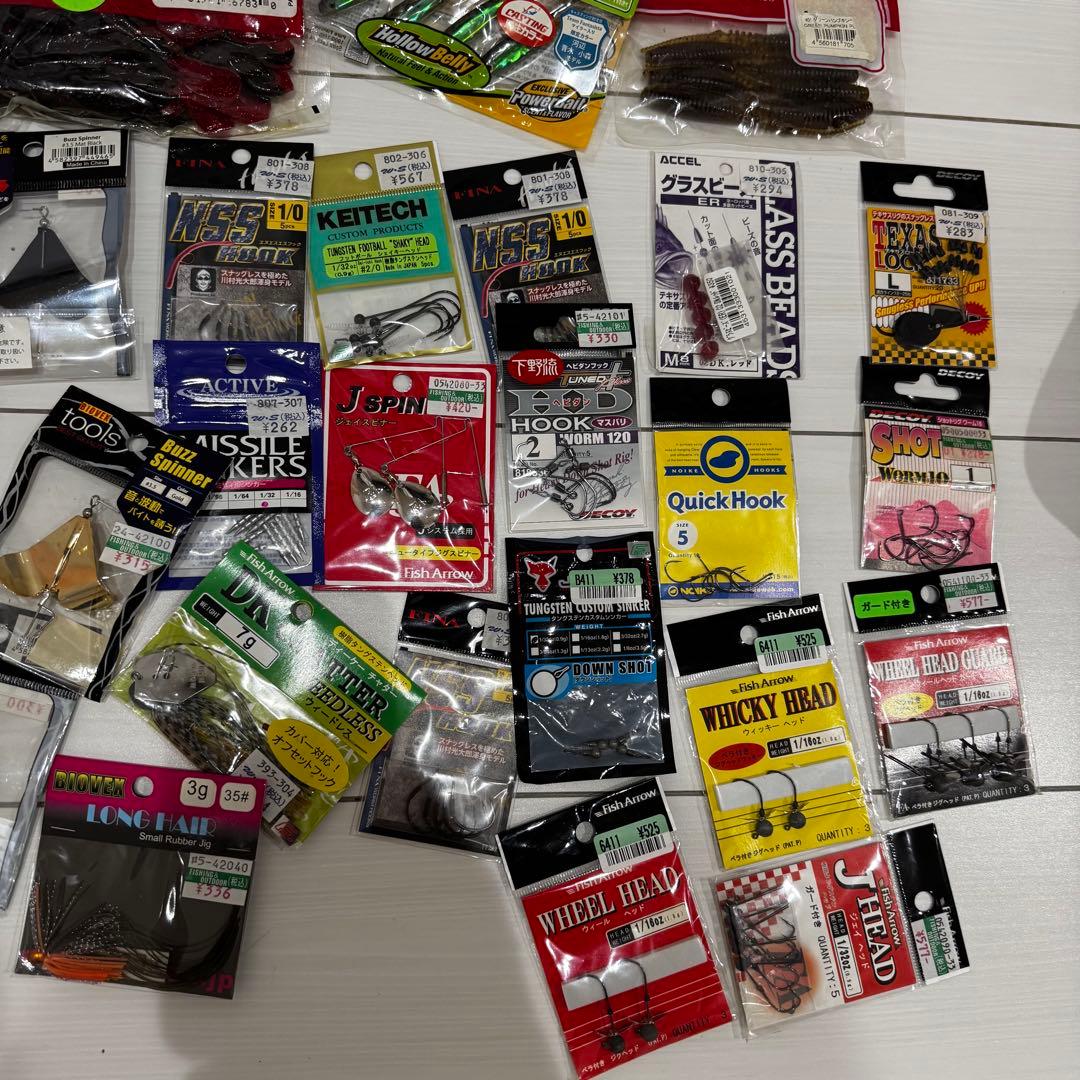 バス釣り引退セット ほぼ未使用 ワーム フック 他