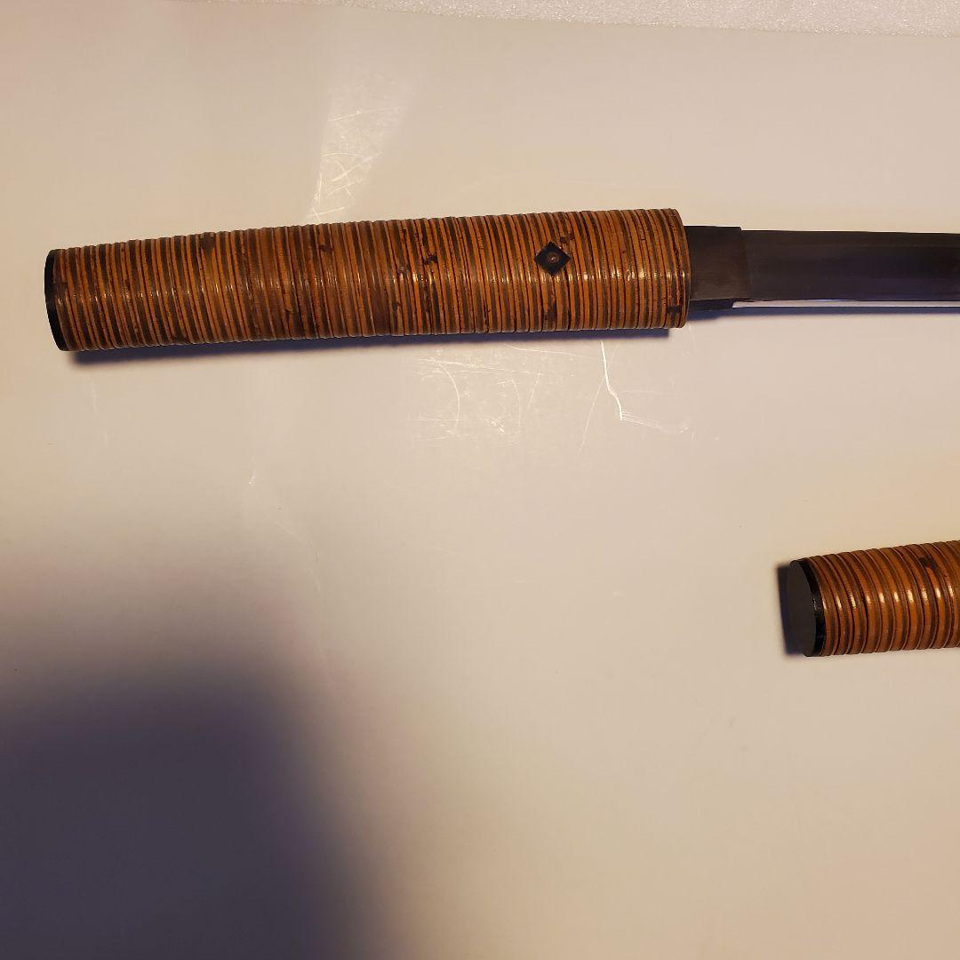 模造刀　仕込み丸茶竹鞘　大小セット