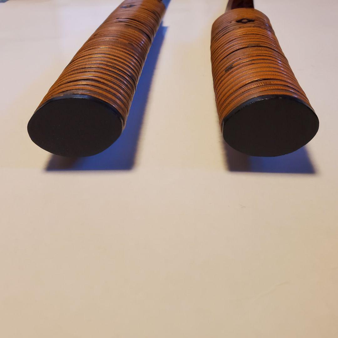 模造刀　仕込み丸茶竹鞘　大小セット