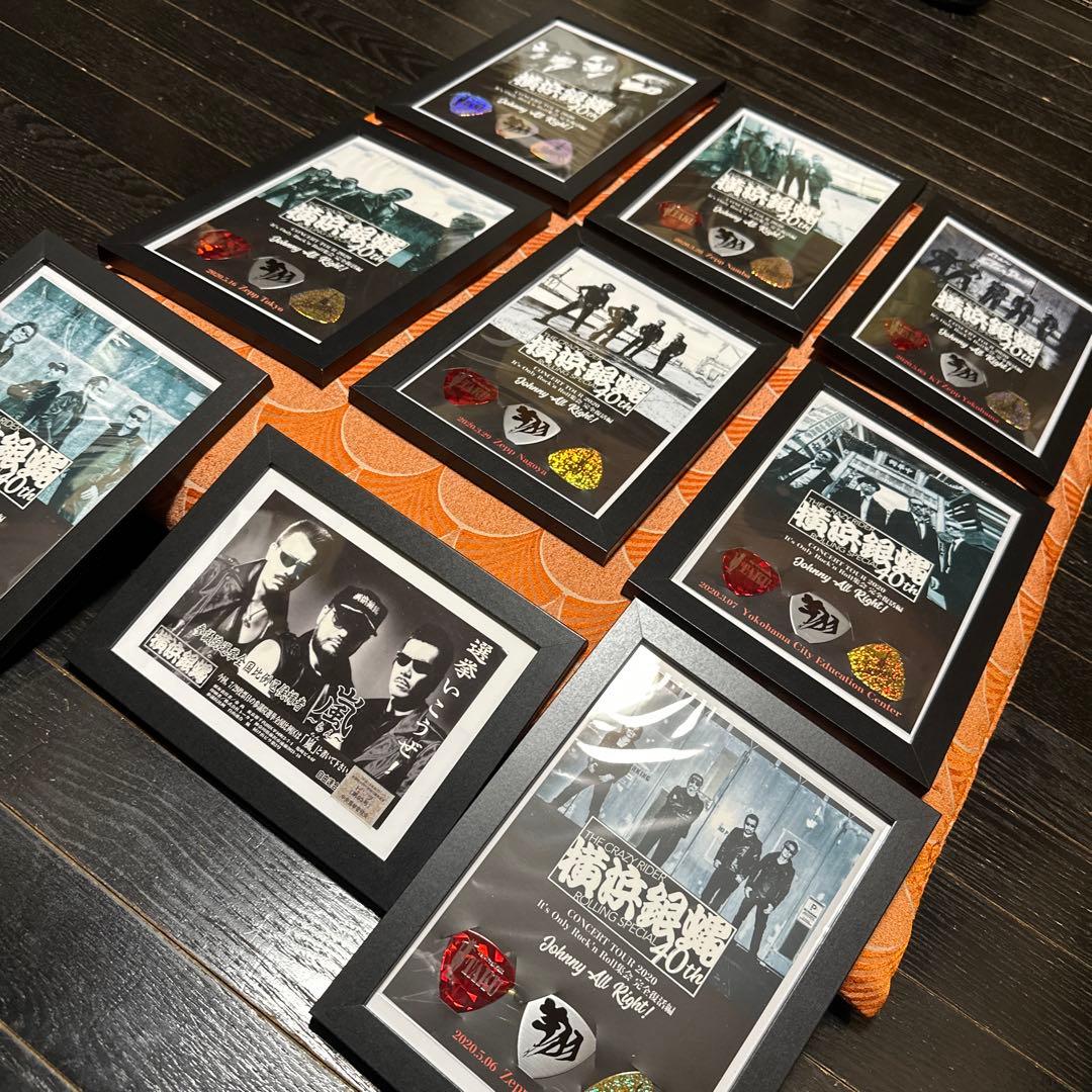 横浜銀蝿　ピックセット　8点　額装付き　おまとめ　おまけ付き