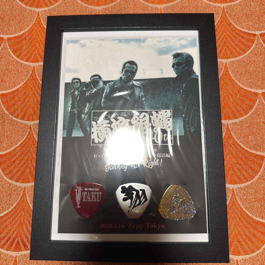 横浜銀蝿　ピックセット　8点　額装付き　おまとめ　おまけ付き