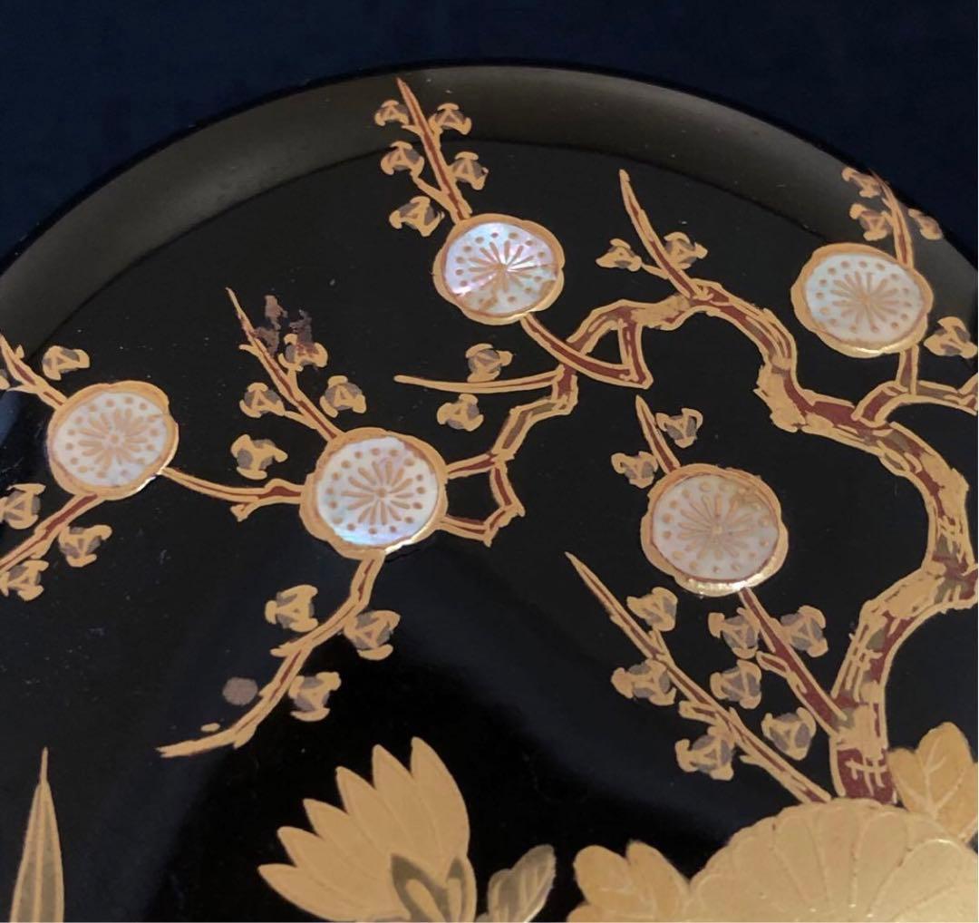 《R》茶道具 四君子蒔絵 螺鈿 棗 奥津一心斎作 共箱　260114き3