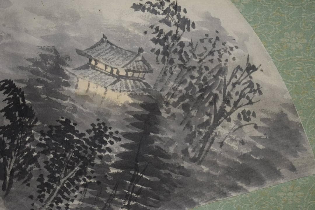 真作/水田硯山/夏山雨斎図/桐共箱付/布袋屋掛軸HG-767