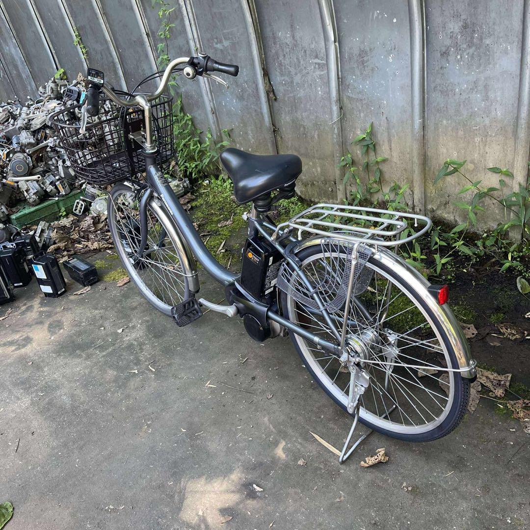 Panasonic 電動アシスト自転車 グレー カゴ24インチバッテリー12ah