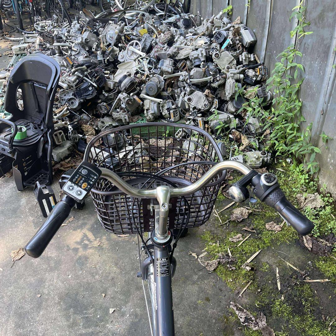 Panasonic 電動アシスト自転車 グレー カゴ24インチバッテリー12ah