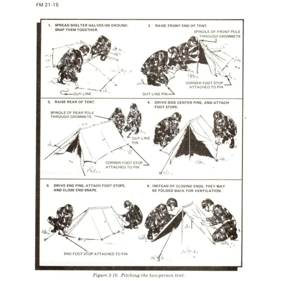 US パップテント ハーフシェルター 2枚 ペグとポールなし 米軍 軍幕
