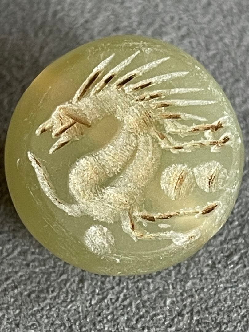 乳白色瑪瑙　古代ペルシアササン朝印章