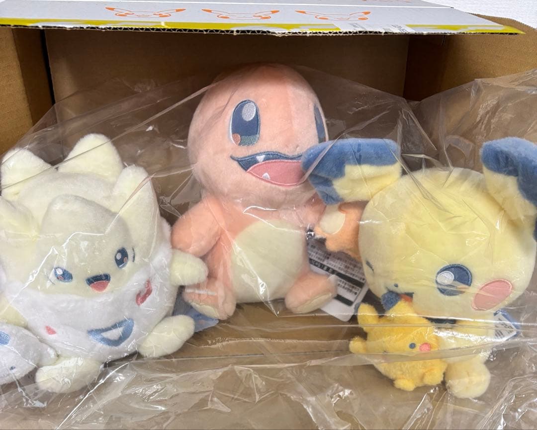 ポケセン　ぬいぐるみLittle Daydream ピチュー、ヒトカゲ、トゲピー
